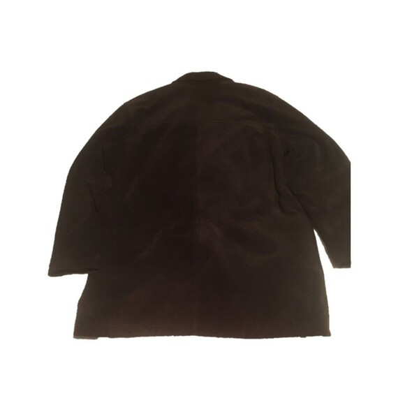 Merona coat Mens Large chocolate brown genuine suede leather lined oversized - Picture 2 of 8